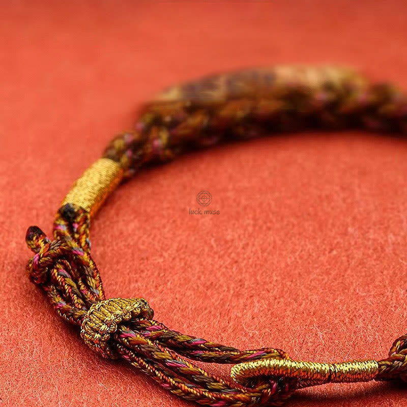 Tibetan Lucky Wealth Thangka Braided String Bracelet - Image 11