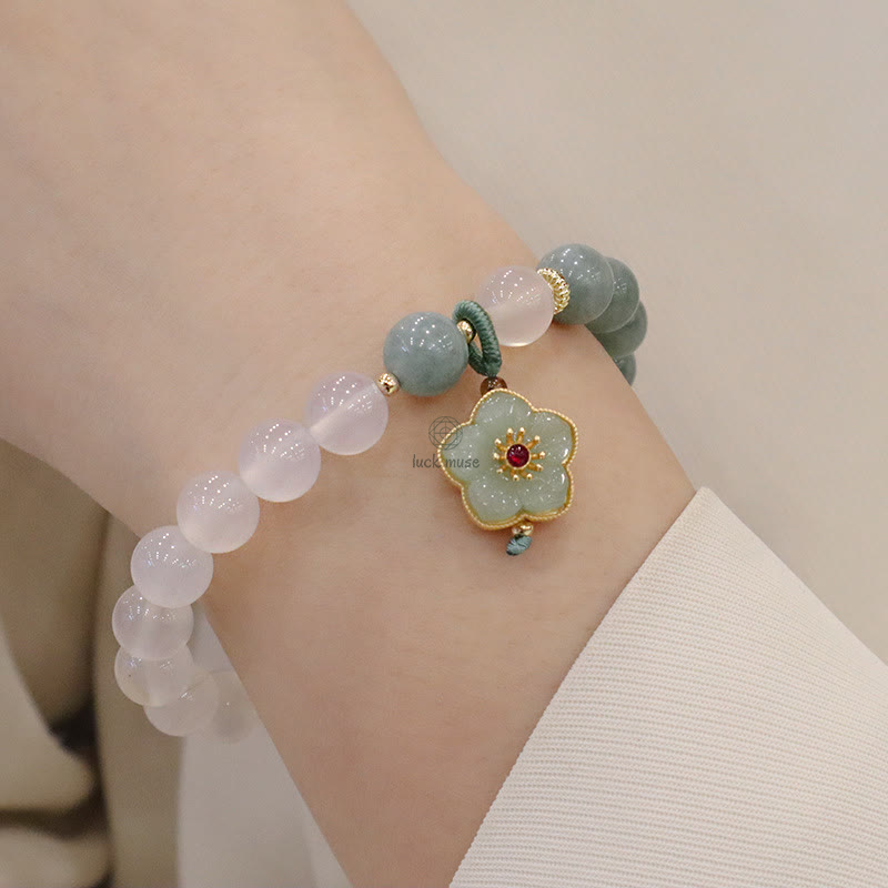 Lotus Flower White Agate Luck Muse Protection Bracelet - Image 6