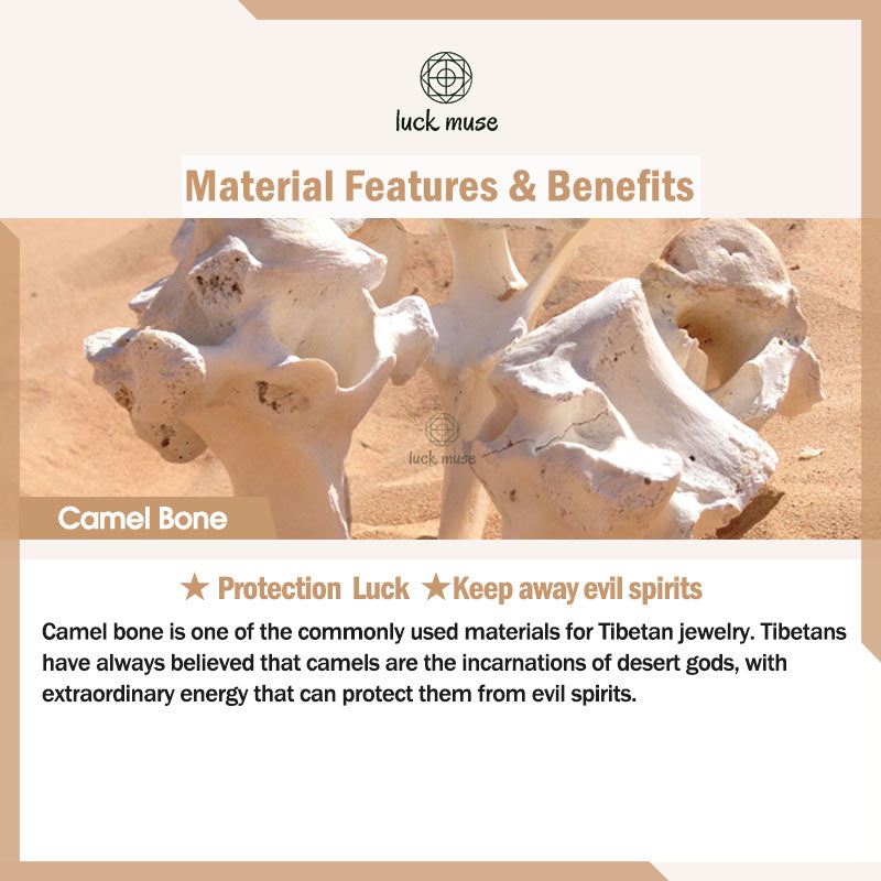 Tibetan Camel Bone Skull Protection Necklace Pendant - Luck Muse - Image 12