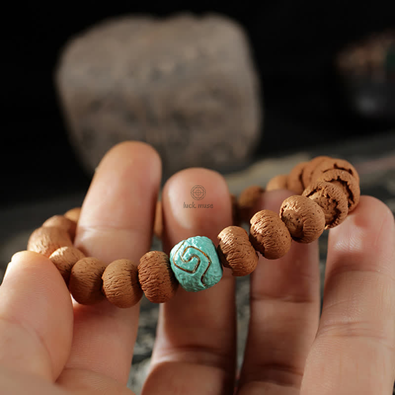 Tibetan Bodhi Seed Turquoise Amber Protection Bracelet - Image 3