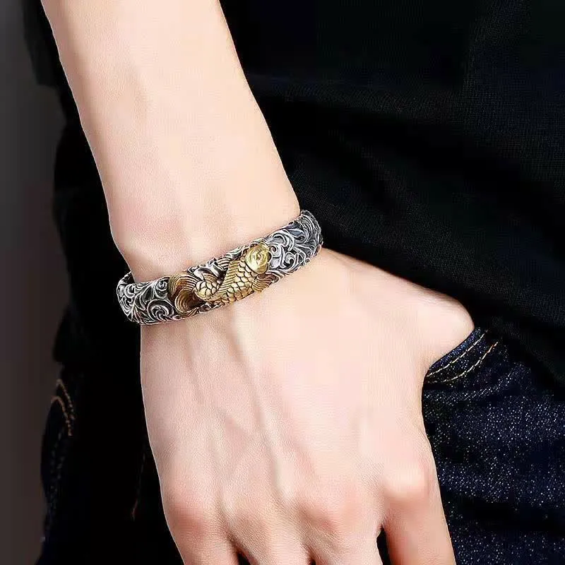 Prosperity Wealth Bracelet with Koi Fish Grass Pattern by Luck Muse Shop - Image 2
