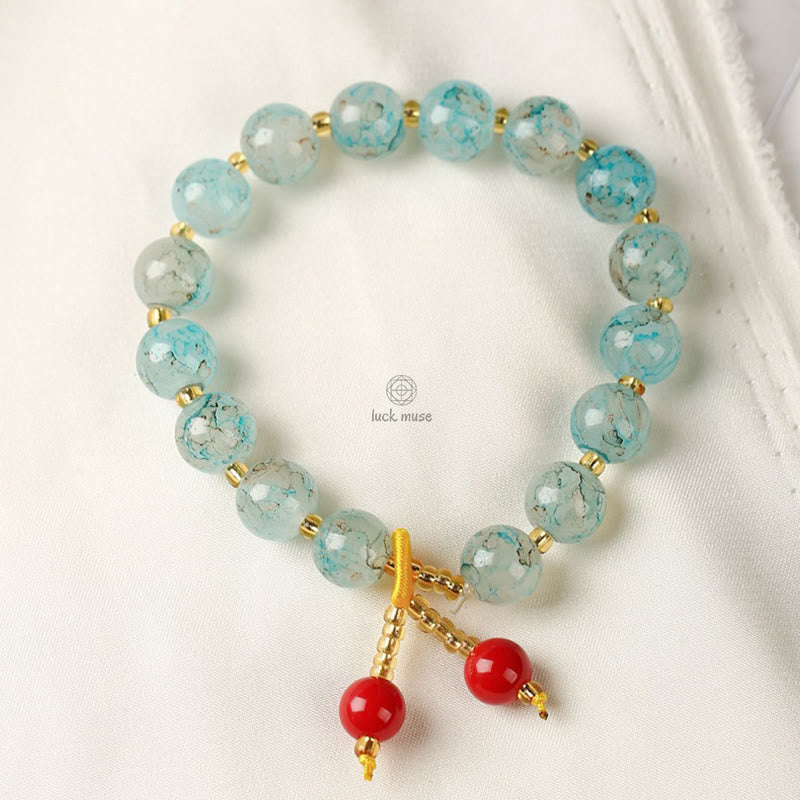 Blessing Harmony Liuli Glass Bead Buddha Bracelet - Image 8