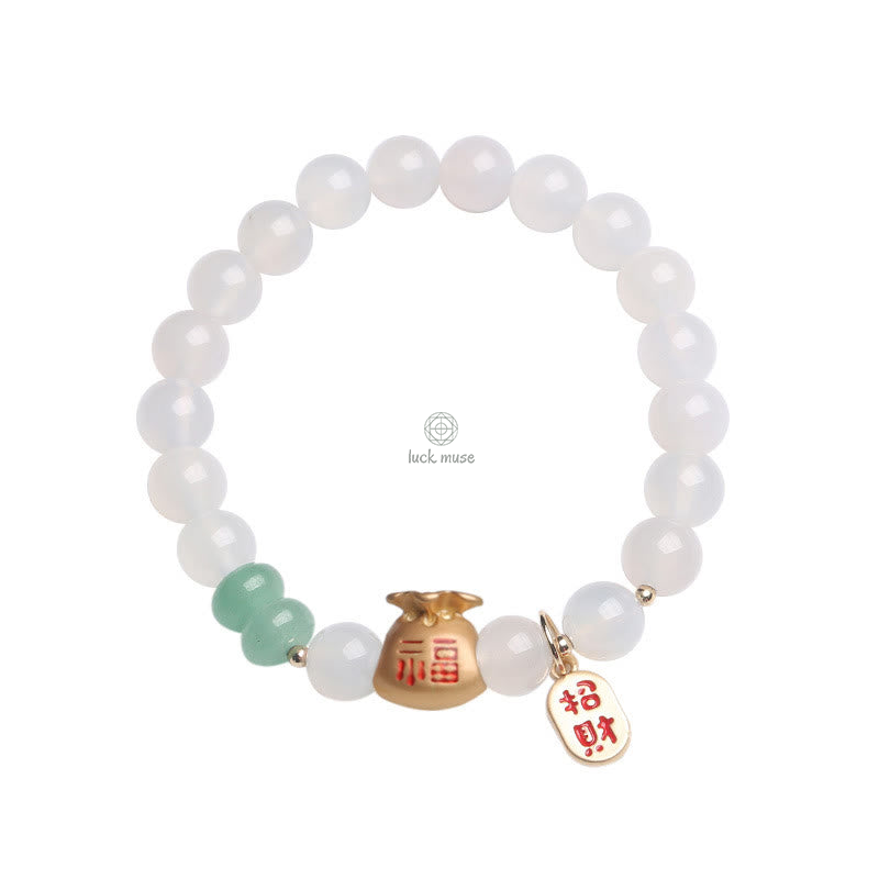 Luck Muse Natural Agate Money Bag Bracelet - Image 8