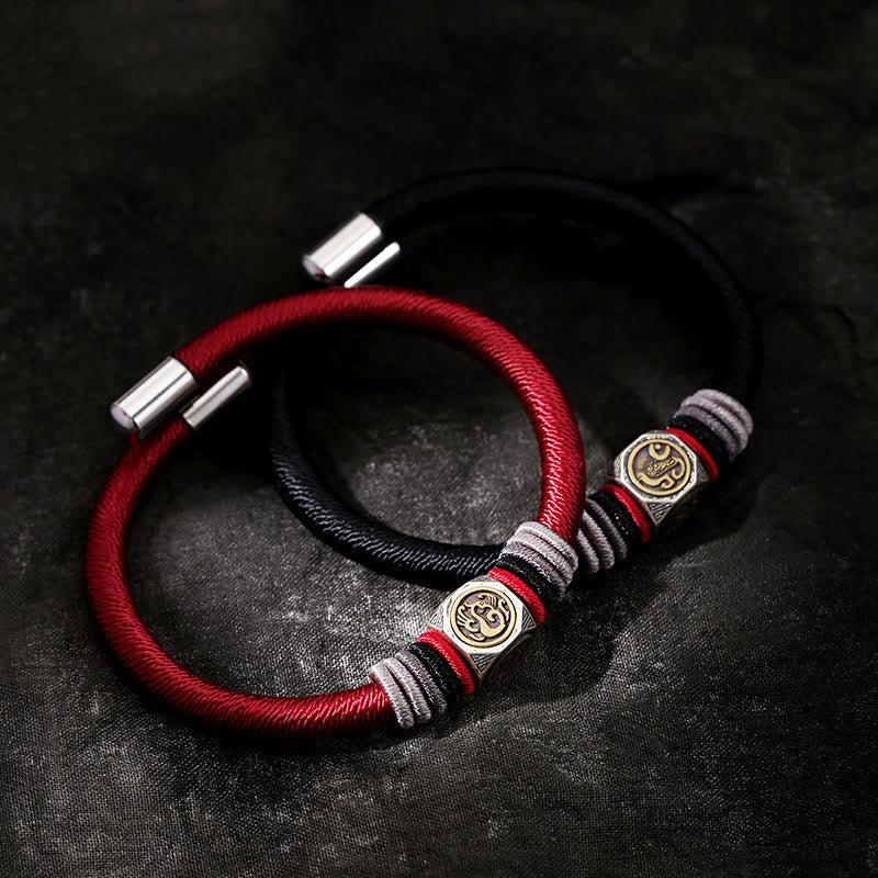 Luck Muse 925 Sterling Silver Knot Bracelet with Faith and Strength