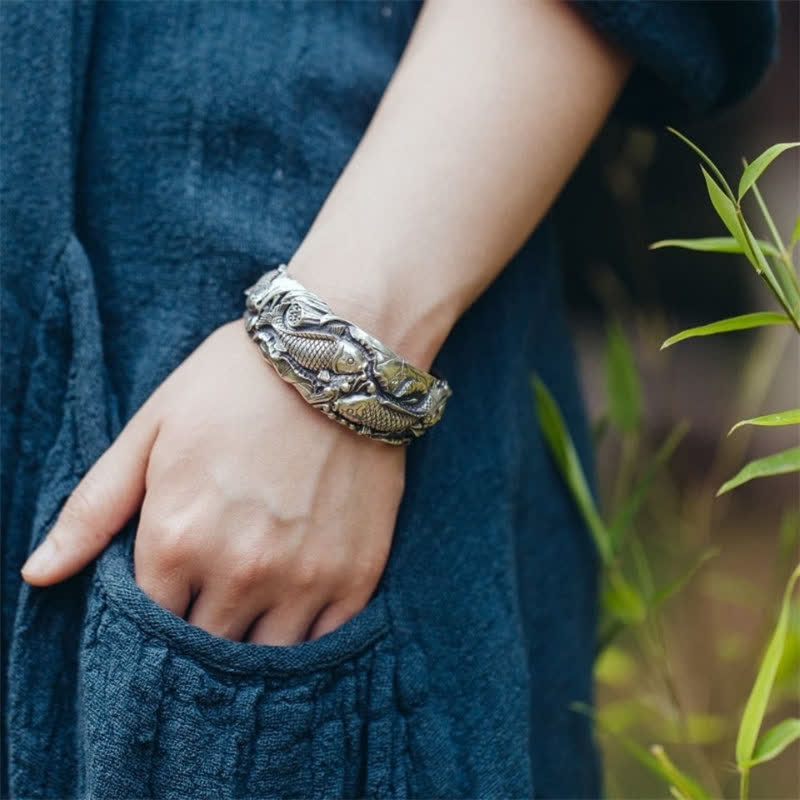 Koi Fish Lotus Luck Wealth Bracelet - Luck Muse Jewelry - Image 6