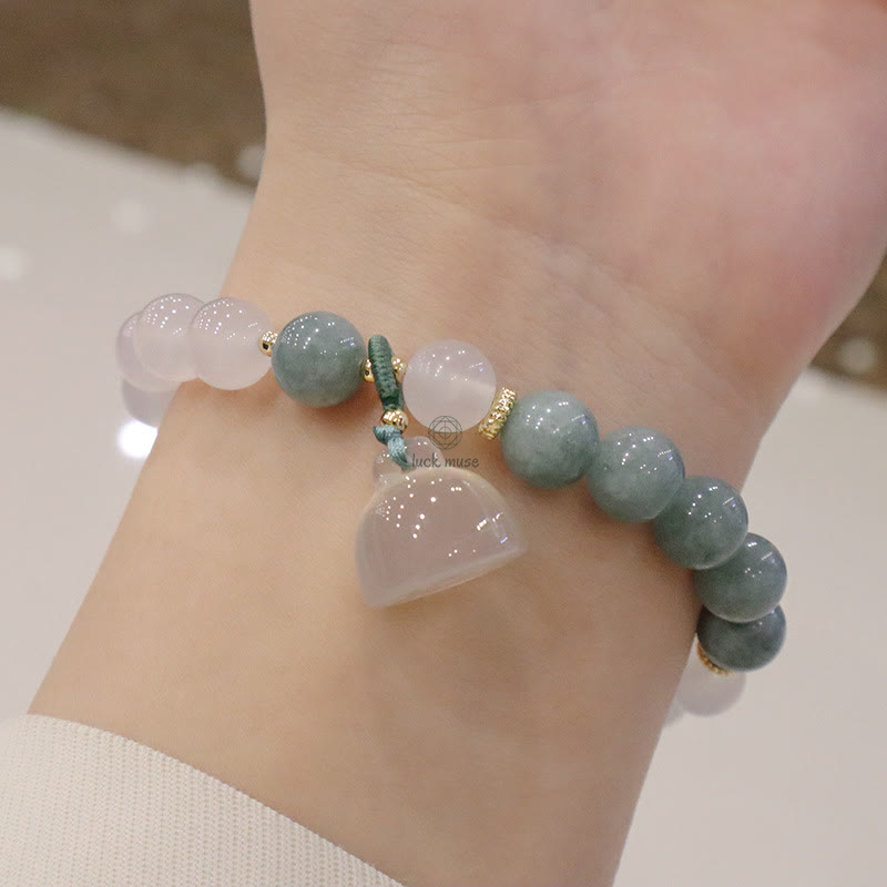 Lotus Flower White Agate Luck Muse Protection Bracelet - Image 4
