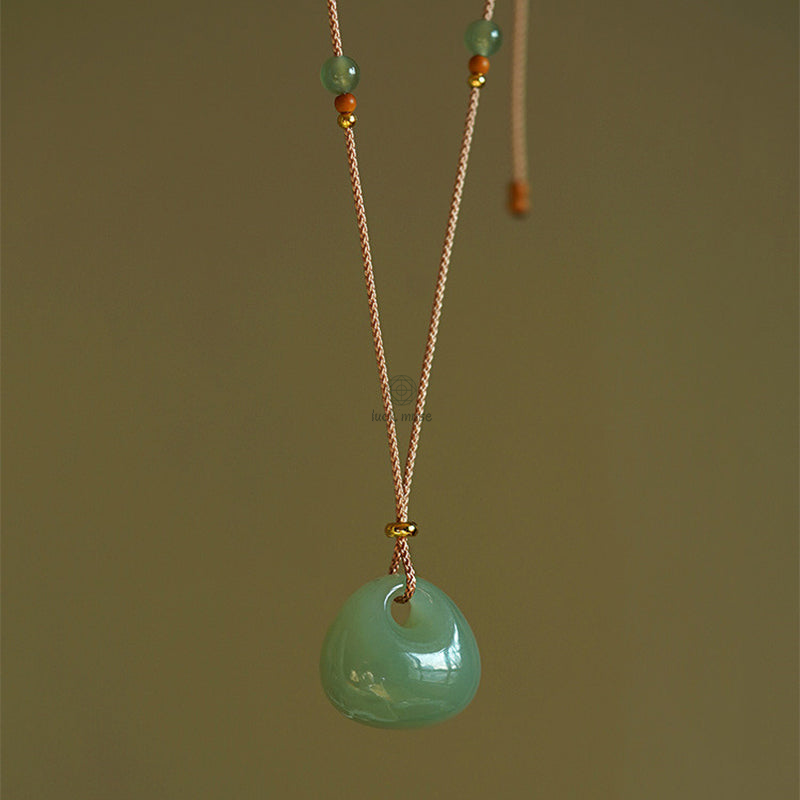 Luck Muse Natural Jade Luck & Prosperity Necklace Pendant - Assorted Colors - Image 15