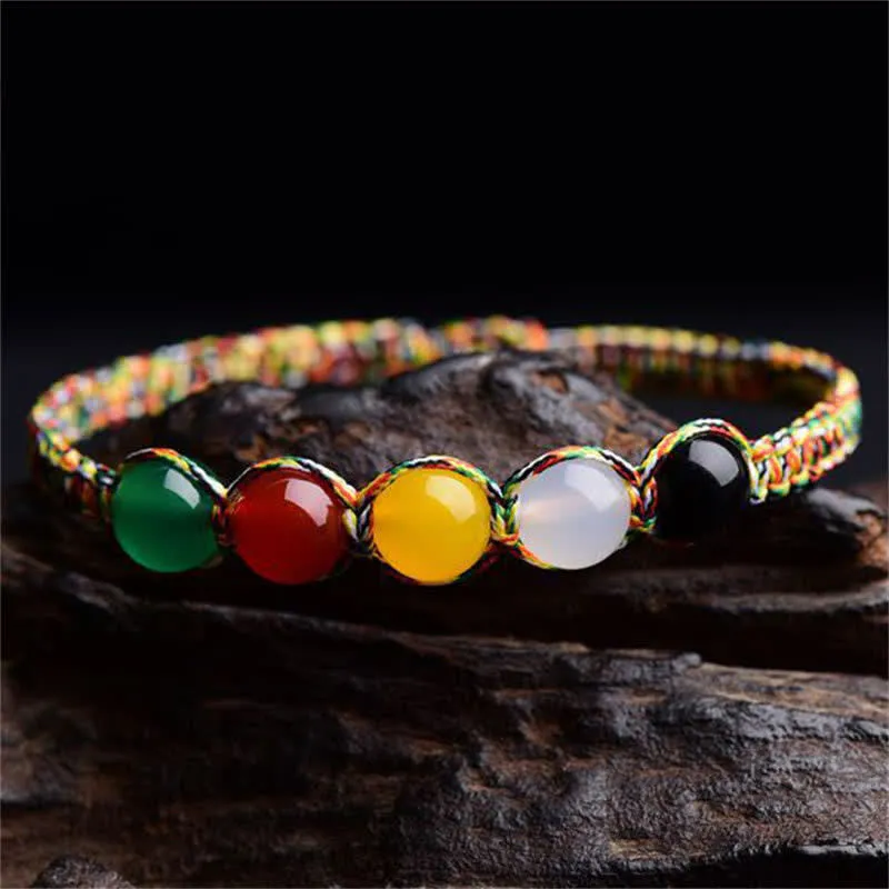5 Elements Colorful Agate String Bracelet - Image 4