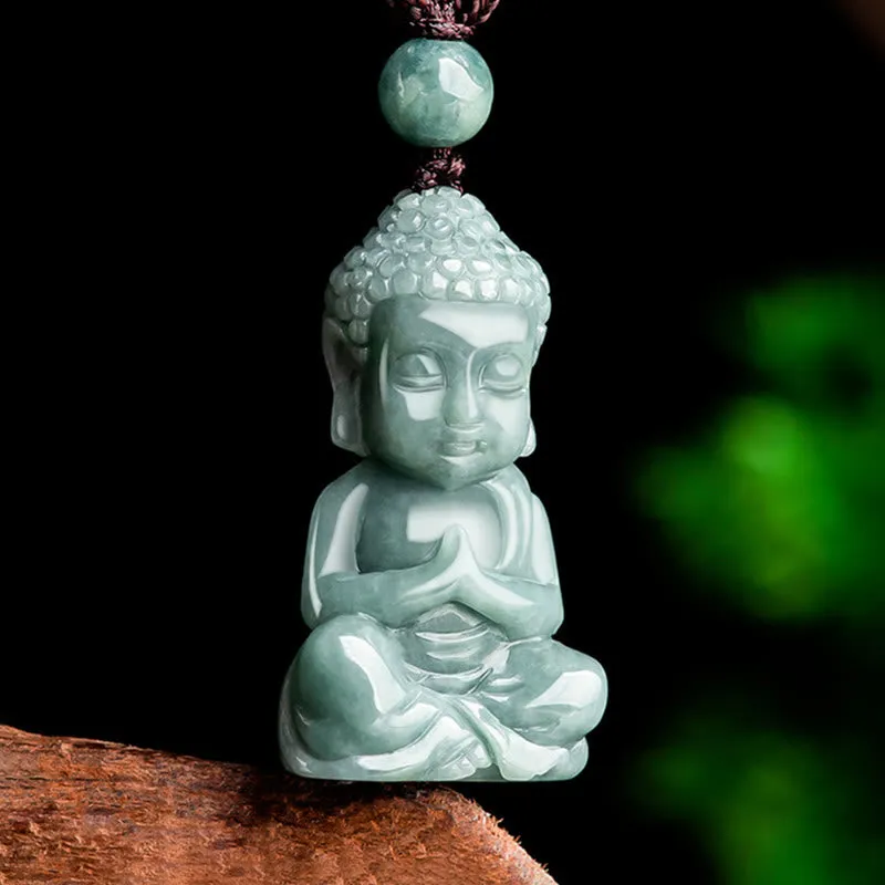Natural Jade Buddhist Meditation Necklace Pendant - Serenity Amulet - Image 2