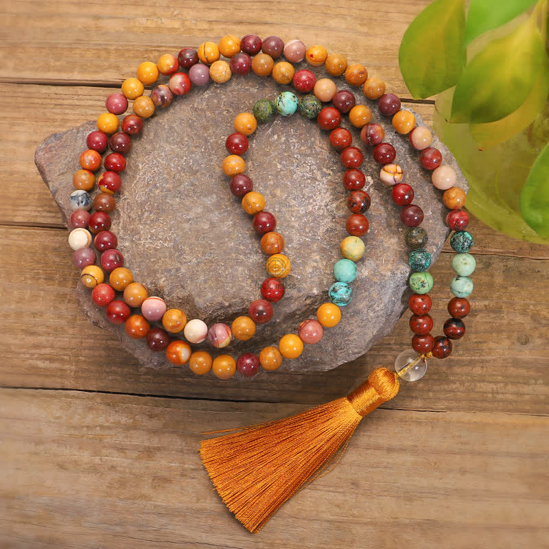 Luck Muse 108 Mala Beads for Emotional Growth Bracelet with Tassel Necklace Pendant - Image 6