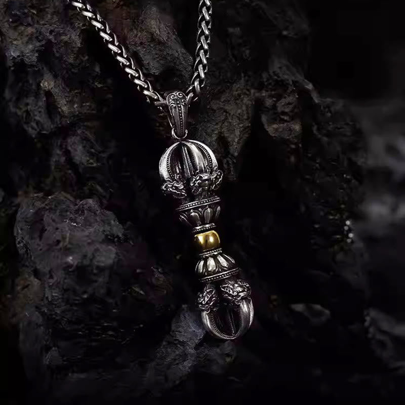 Tibetan Dorje Vajra Wealth Necklace Pendant crafted with Luck Muse - Image 3