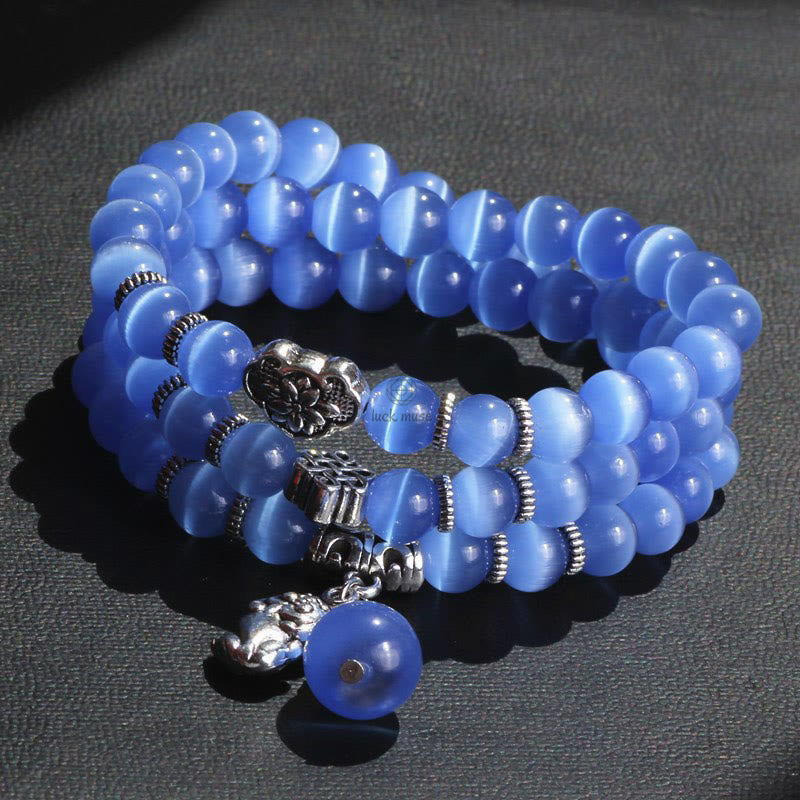 Luck Muse Cat's Eye Pixiu Triple Wrap Bracelet - Energizing Support - Image 21