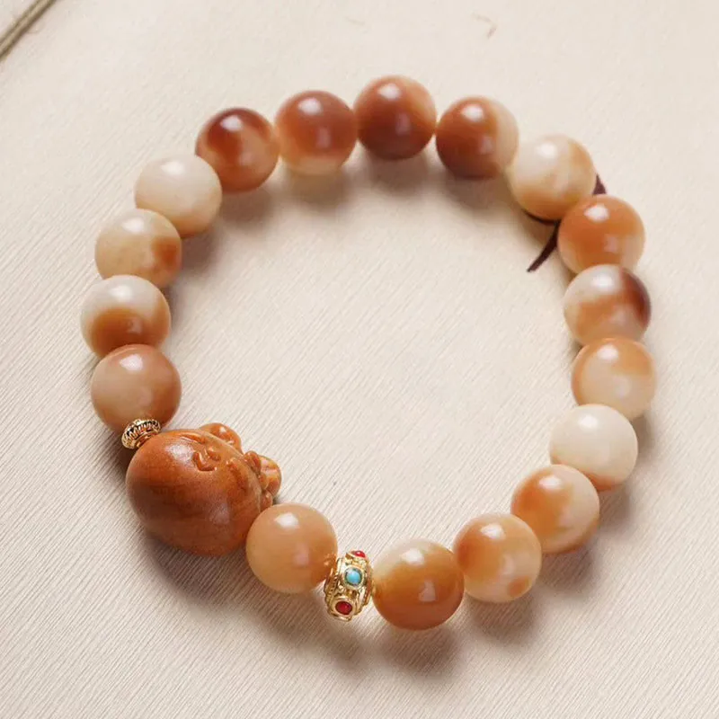 Natural Bodhi Seed Rabbit Peace Bracelet - Image 5