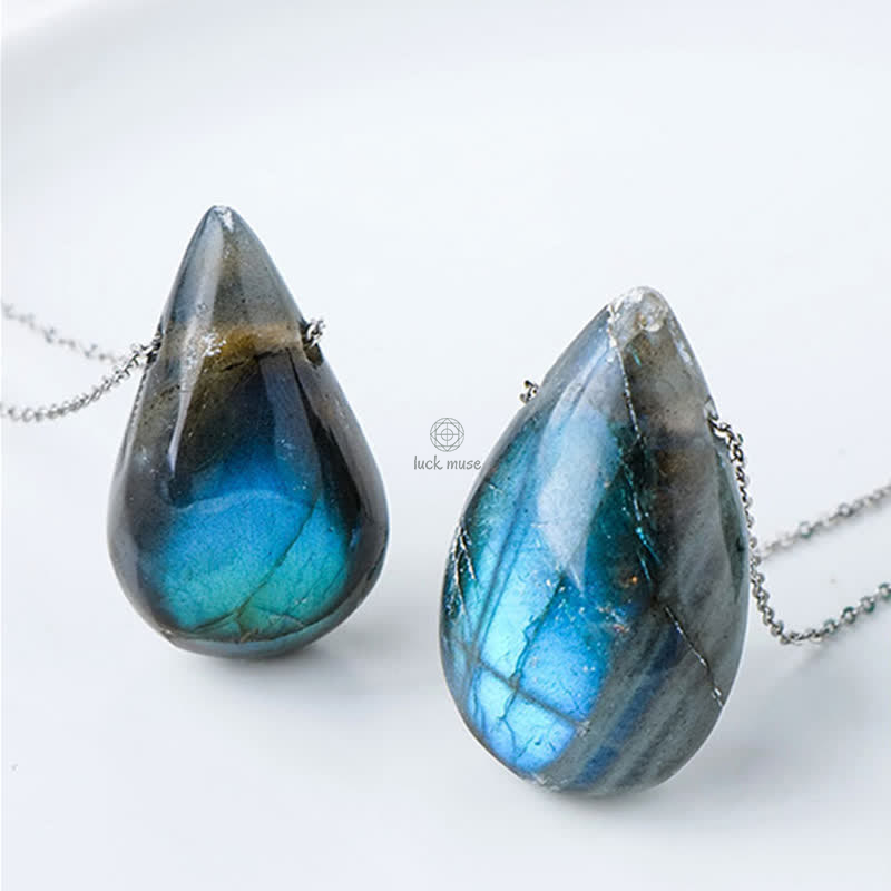 Labradorite Water Drop Healing Necklace - Image 6