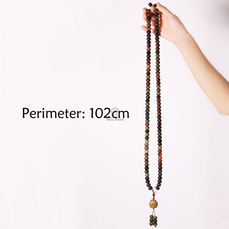 Bodhi Seed Dzi Mala Beads Bracelet - Dunhuang Color, Protect Against Evil Spirits - Image 9