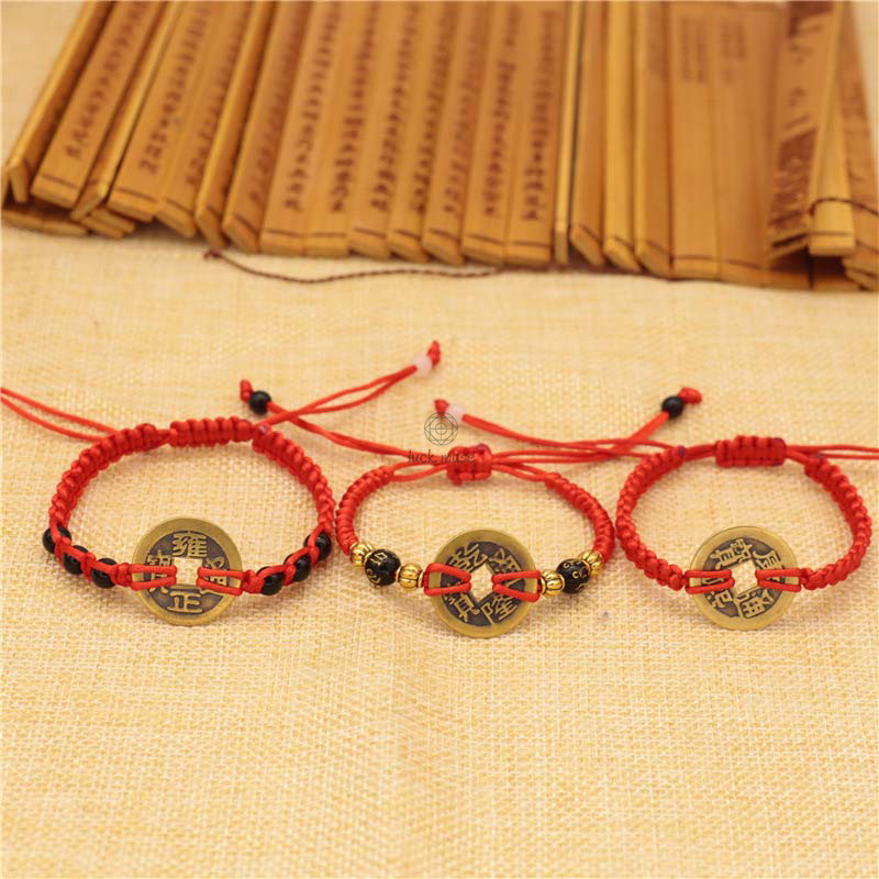 Copper Coin Fortune Red String Bracelet - Image 3