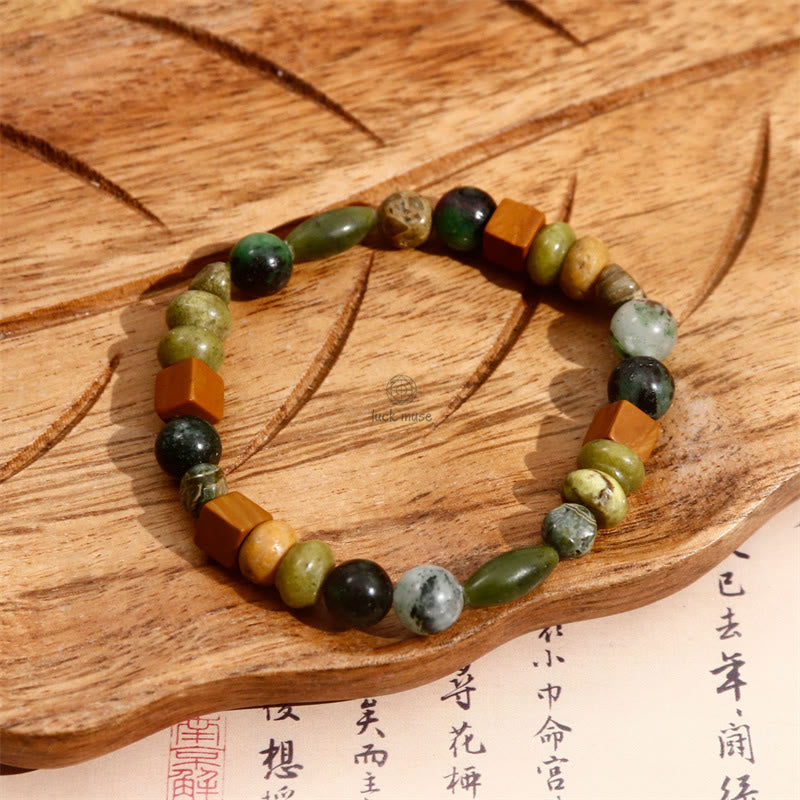 Natural Stone Sea Sediment Jasper Agate Protection Bracelet - Image 15