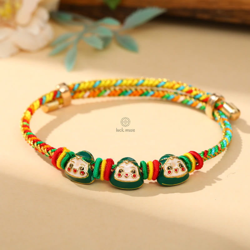 Colorful Zongzi Pattern Luck Muse Bracelet - Handmade Luck Bracelet for Children and Adults - Image 2