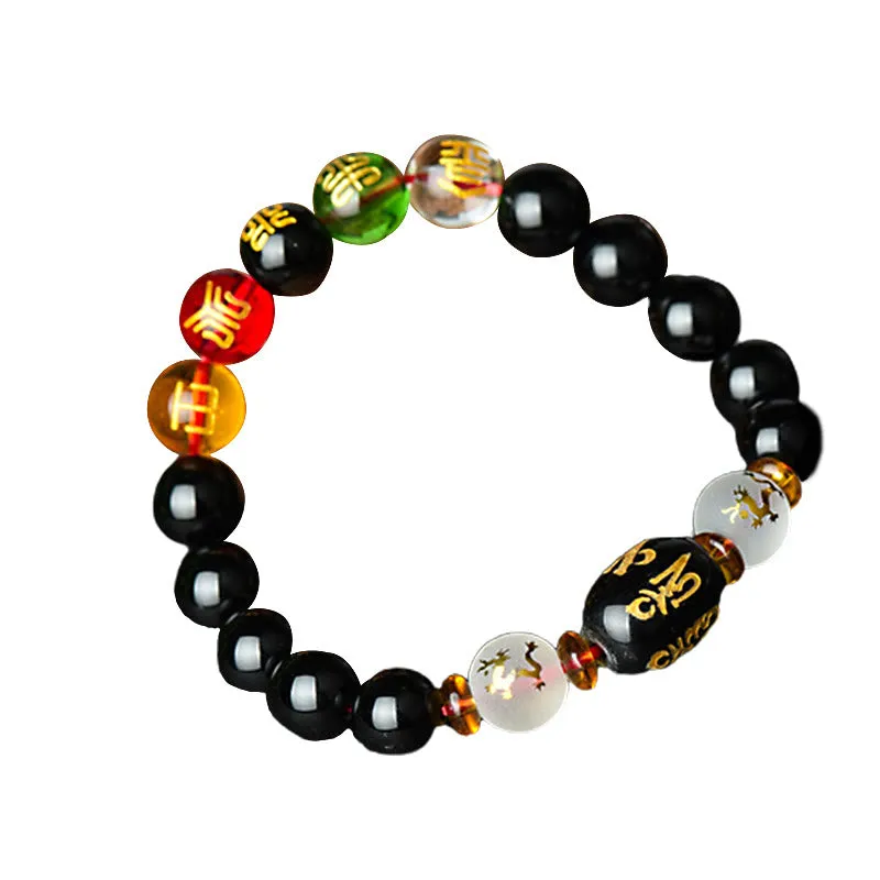 Tibetan Black Onyx Blessings Bracelet - Image 7