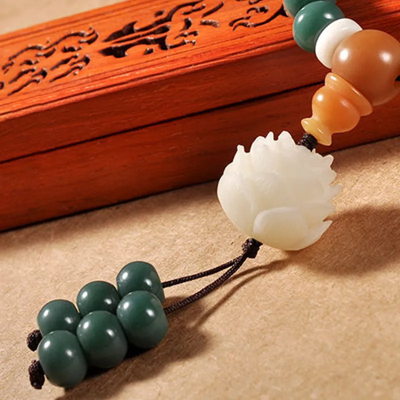 Luck Muse Lotus Cyan Jade Success Bracelet - Image 5