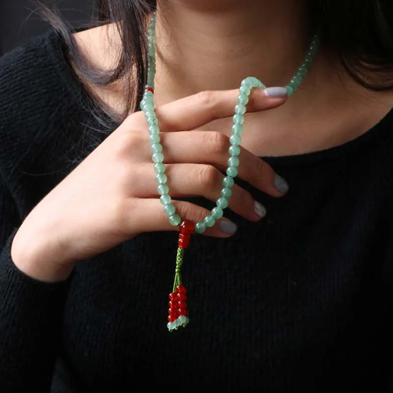 Luck Muse Green Aventurine and Red Agate 108 Beads Luck Bracelet Mala - Image 5