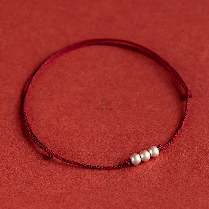 Luck Muse Three Copper Bead Protection String Bracelet Anklet - Image 11