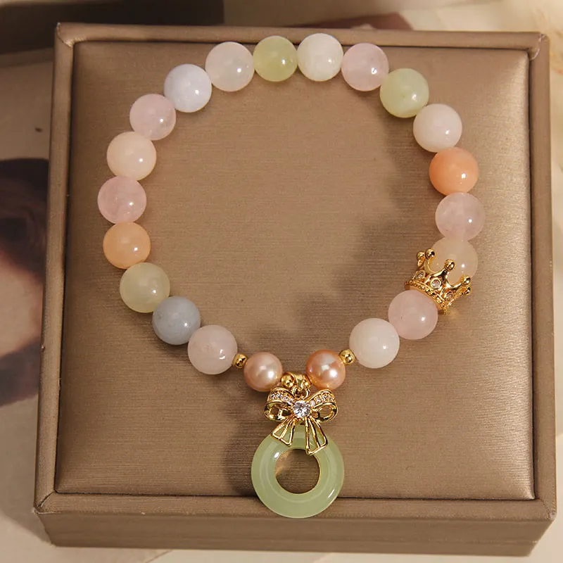 Luck Muse Morganite Peace and Confidence Bracelet with Jade Buckle - Image 5