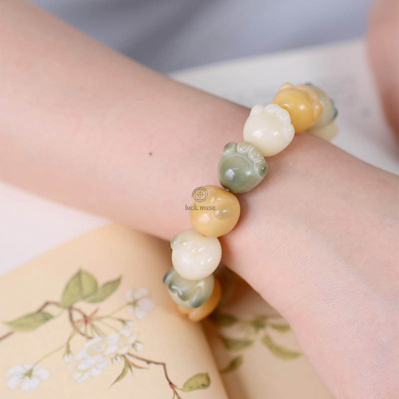 Multilayered Bodhi Seed Cat Paw Harmony Bracelet - Image 6