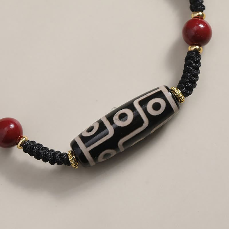 Handcrafted Tibetan Nine-eye Dzi Bead Protection Bracelet with Luck Muse Influence - Image 7