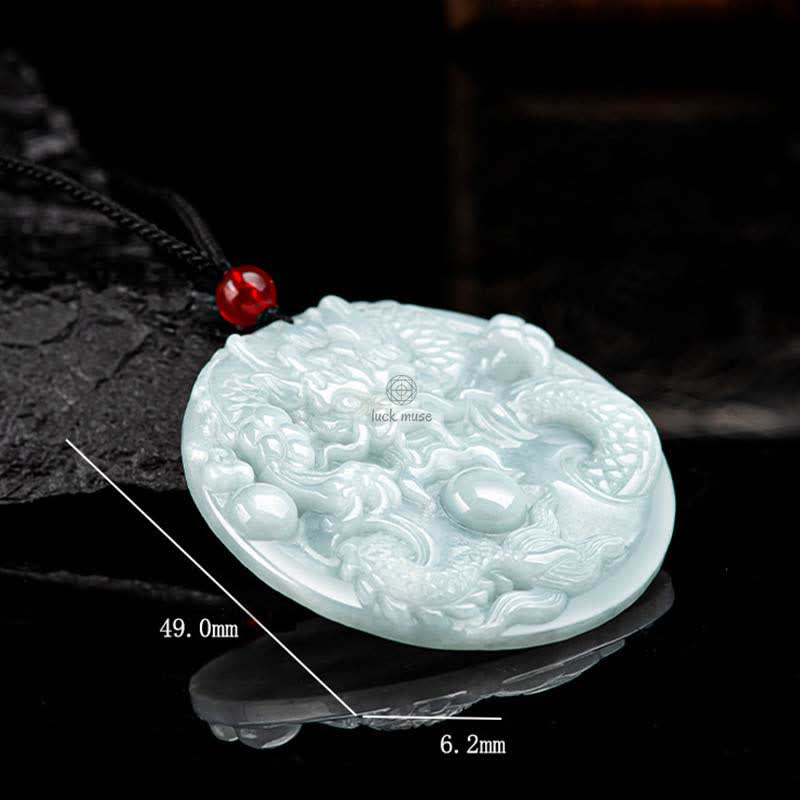 Chinese Zodiac Dragon Jade Success Amulet String Necklace - Limited Time Offer - Image 9