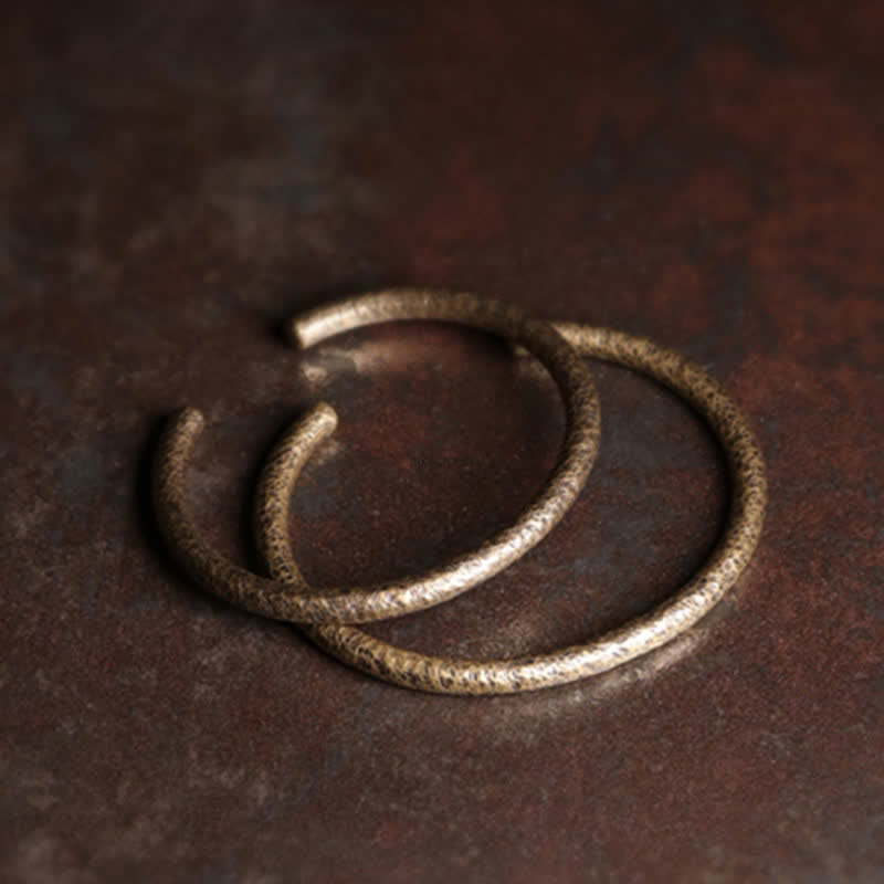 Copper Balance Adjustable Cuff Bracelet with Rustic Buddhist Stone Design - Image 15