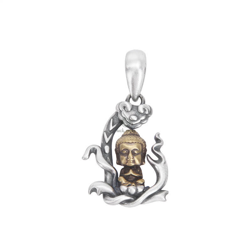 Zen Buddha Ruyi Handle Compassion Necklace Pendant crafted in 925 Sterling Silver by Luck Muse Shop - Image 6