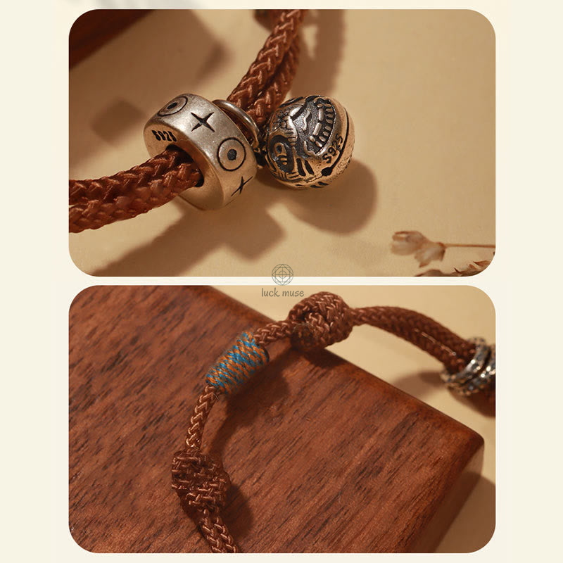 Braided Bracelet with 925 Sterling Silver and Gold Swallowing Beast Koi Fish Design by Luck Muse - Wealth Collection - Image 13