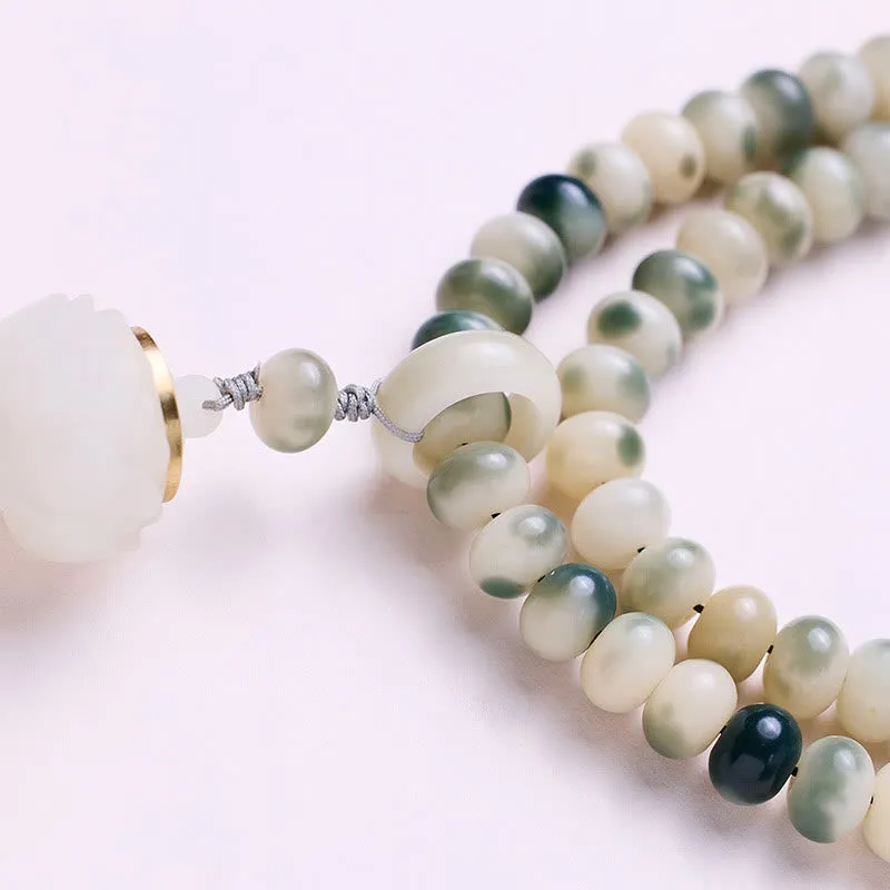 Bodhi Seed Lotus Engraved Wisdom 108 Mala Beads Bracelet with Luck Muse - Image 5