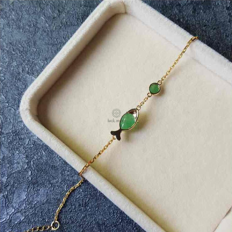 Green Chalcedony Koi Fish Courage Strength Bracelet from Luck Muse Shop - Image 9