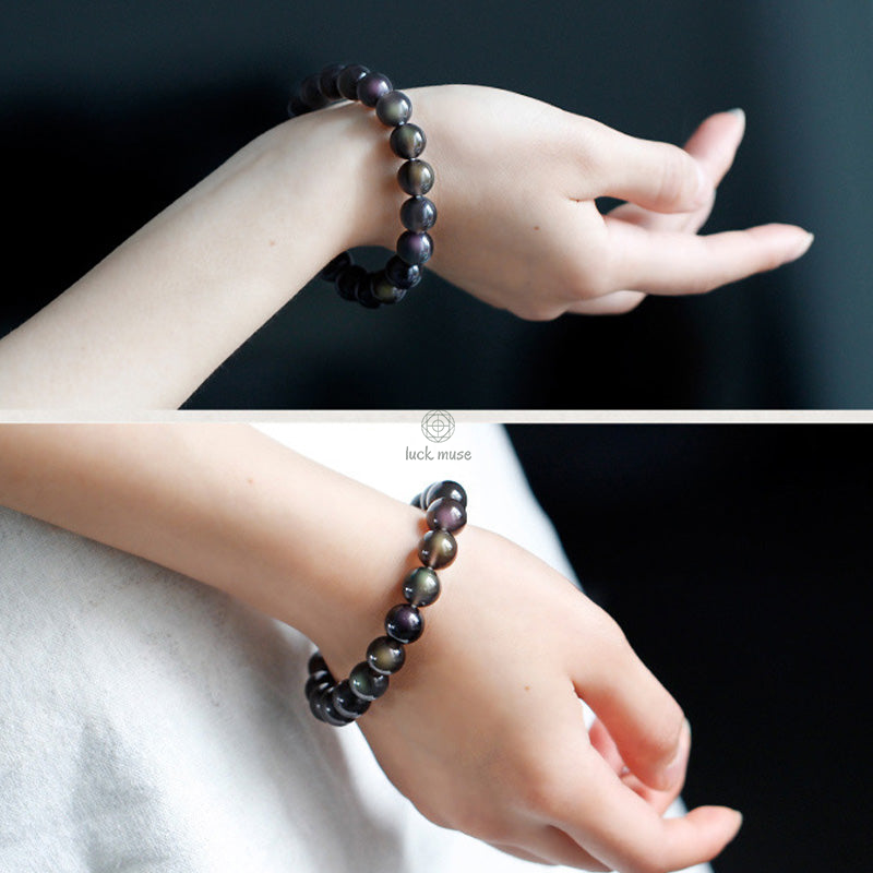 Luck Muse Rainbow Obsidian Bracelet - Image 7