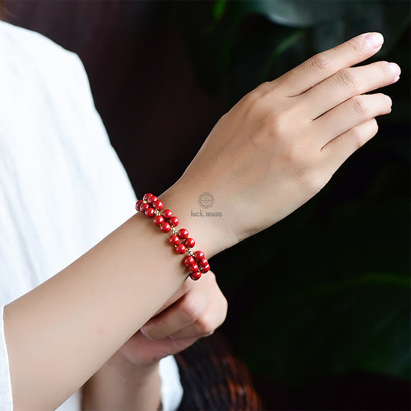 Blessed Luck Muse Cinnabar Beaded Bracelet - Image 14