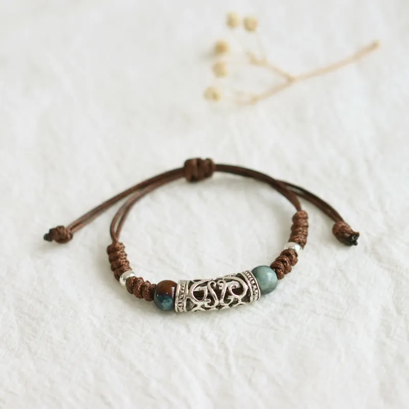 Luck Muse Tibetan Ceramic Bead Wealth String Bracelet - Image 3