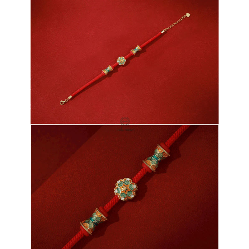 Dunhuang 925 Sterling Silver Lotus Drum Bracelet for New Beginnings - Image 8