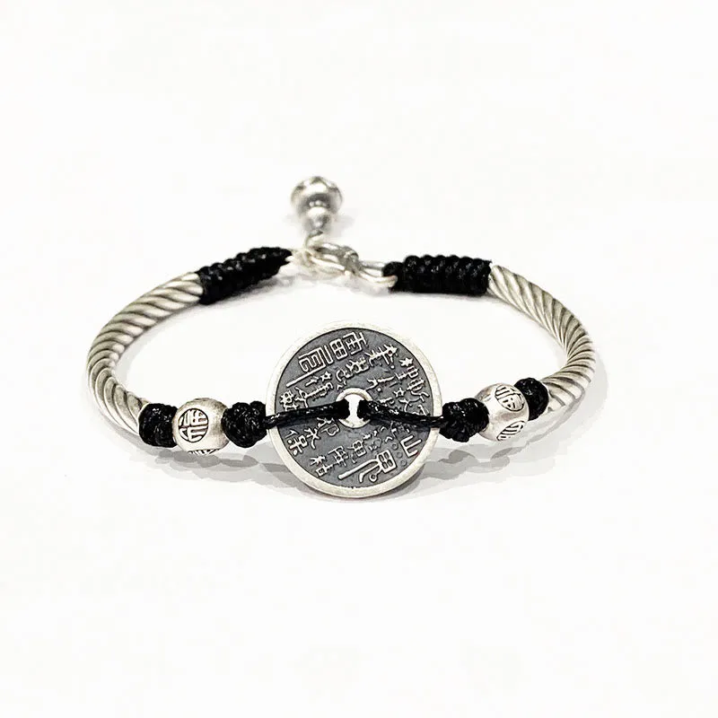 Mountain Ghosts 999 Sterling Silver Bagua Pattern Harmony Bracelet - Image 5