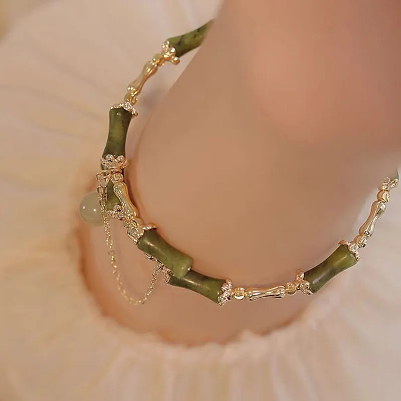 Bamboo Jade Luck Bracelet with Luck Muse Pattern - Image 4