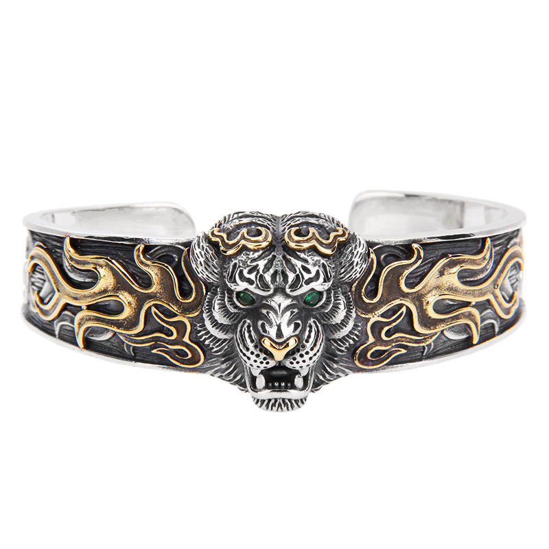 Luck Muse 925 Sterling Silver Tiger Zodiac Bracelet Bangle for Protection Against Evil Spirits - Image 6