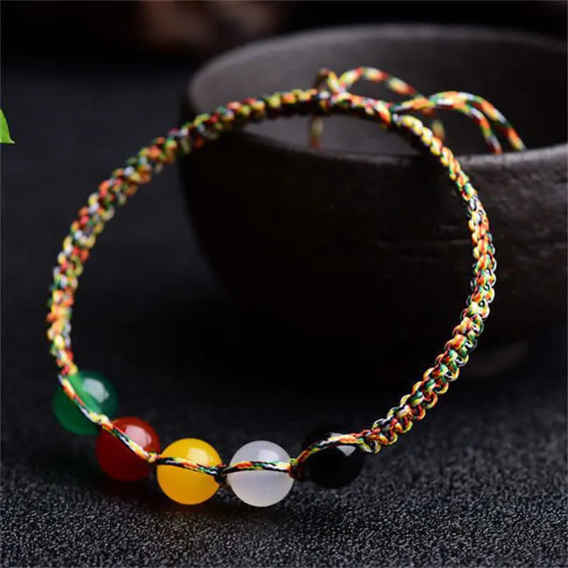 5 Elements Colorful Agate String Bracelet - Image 5
