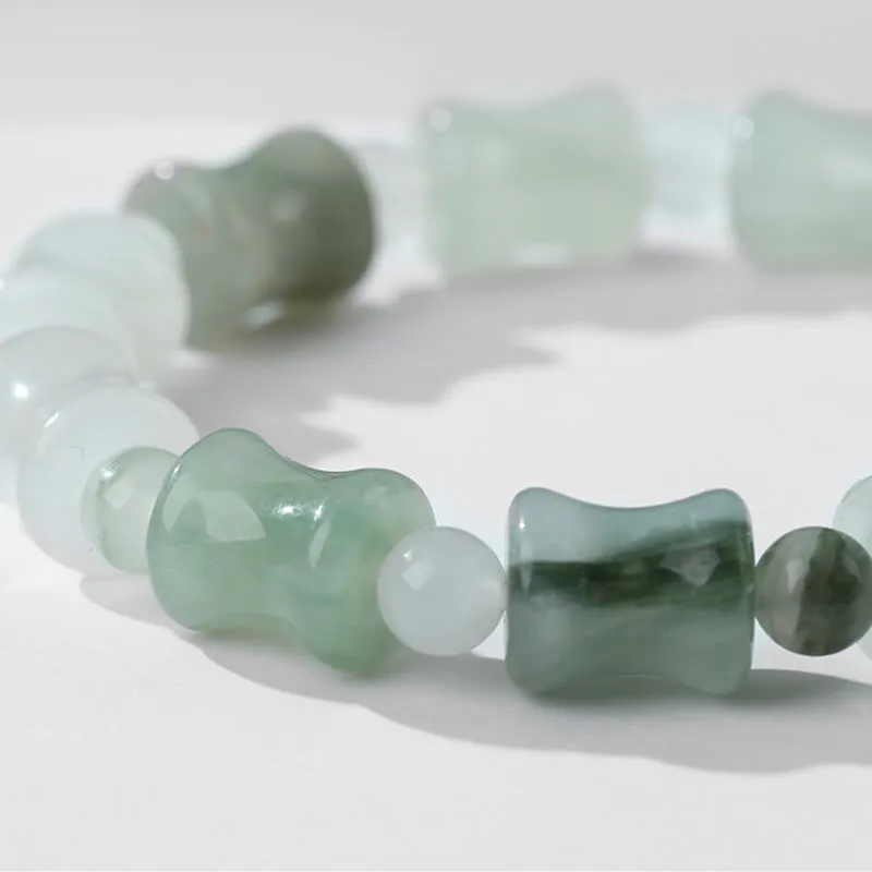 Bamboo Pattern Jade and Coconut Shell Buddha Bracelet for Abundance and Luck - Image 4