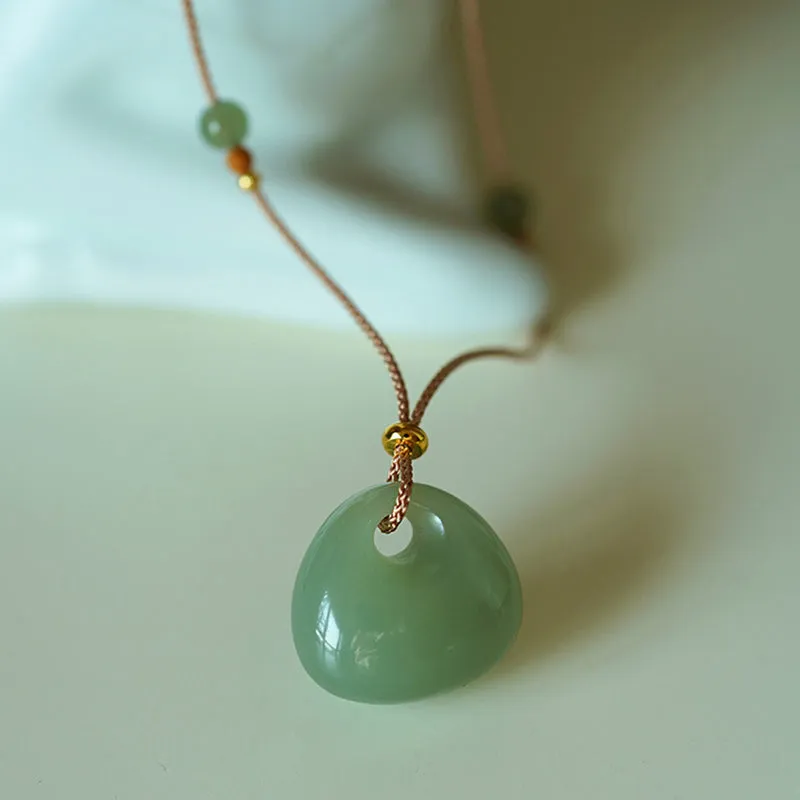 Luck Muse Natural Jade Luck & Prosperity Necklace Pendant - Assorted Colors - Image 3