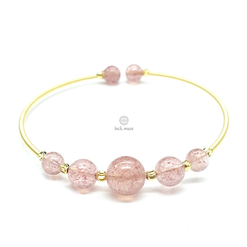 Luck Muse Natural Strawberry Quartz Love Healing Bracelet - Image 7