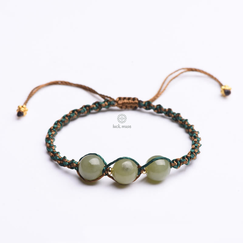 Handcrafted Jade Bead Luck & Abundance Bracelet with Luck Muse - Image 8