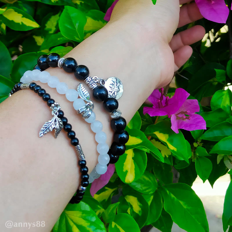 Luck Muse Natural Quartz Crystal Lotus Bracelet Set (3 Pieces) - Image 12