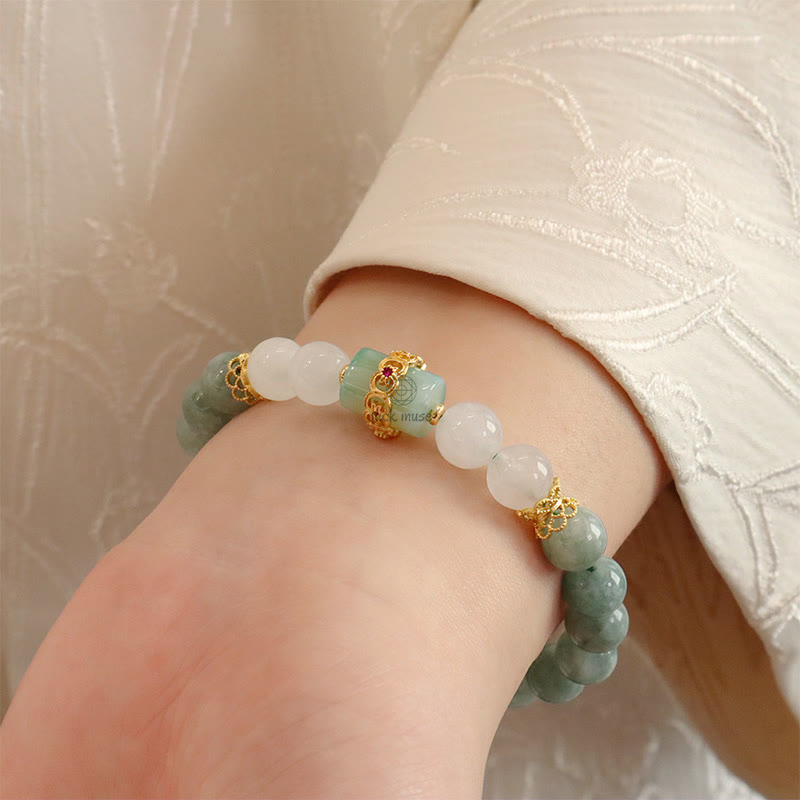 Jade Harmony Double-Layered Luck Muse Bracelet - Image 5