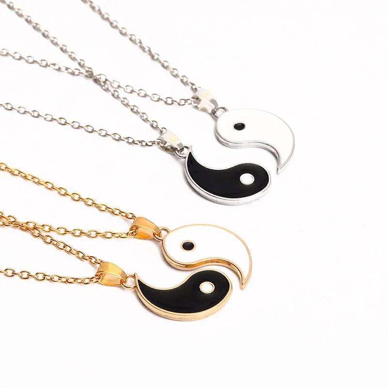 Hematite Yin Yang Couple Pendant Necklace - Image 9